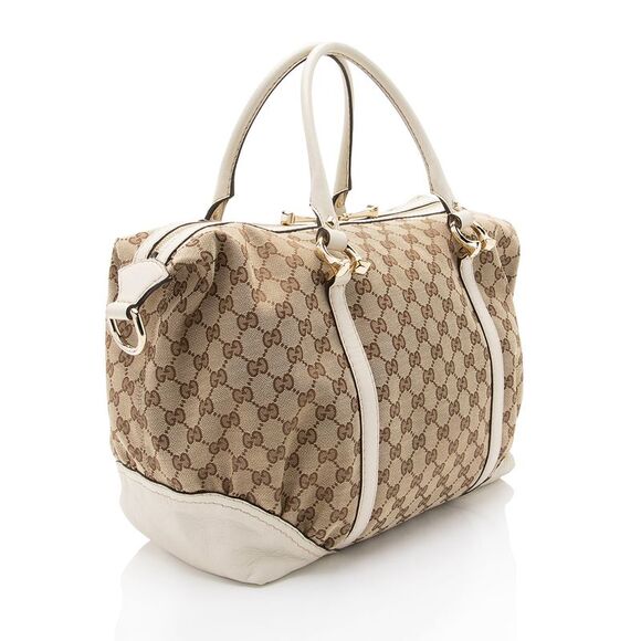 Gucci GG Canvas Horsebit Nailhead Medium Boston Bag - Picture 2 of 15